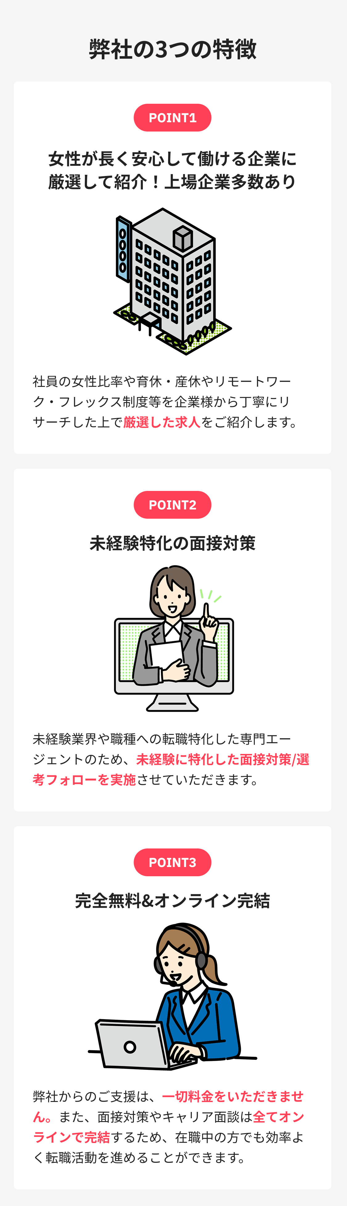 弊社の3つの特徴